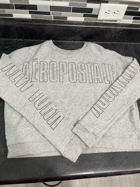 Aeropostale Light Gray Sweatshirt with Navy Lettering
